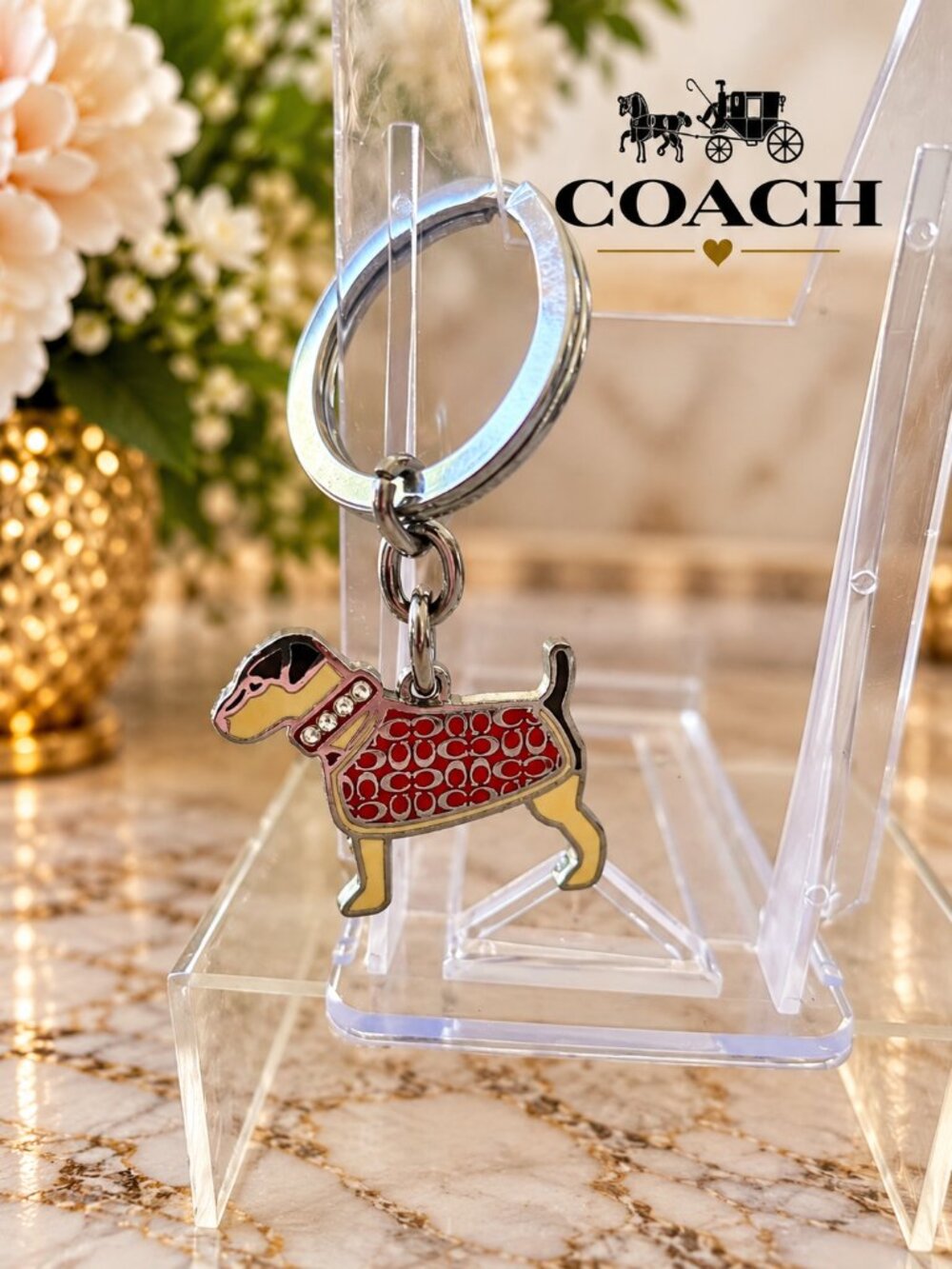 COACH Dog Bag Charm Keychain